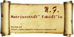 Matriszottó Fabióla névjegykártya